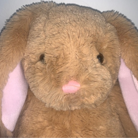BAB Brown Tan Pink Lop Eared Bunny Rabbit Plush Soft Stuffed Animal - Picture 2 of 4